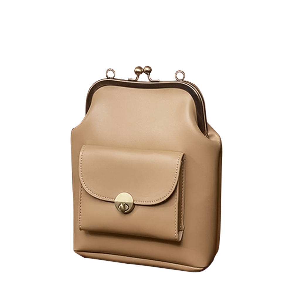 Women's Vintage Kiss-Lock Satchel Bag – Retro Structured Purse for Everyday Elegance