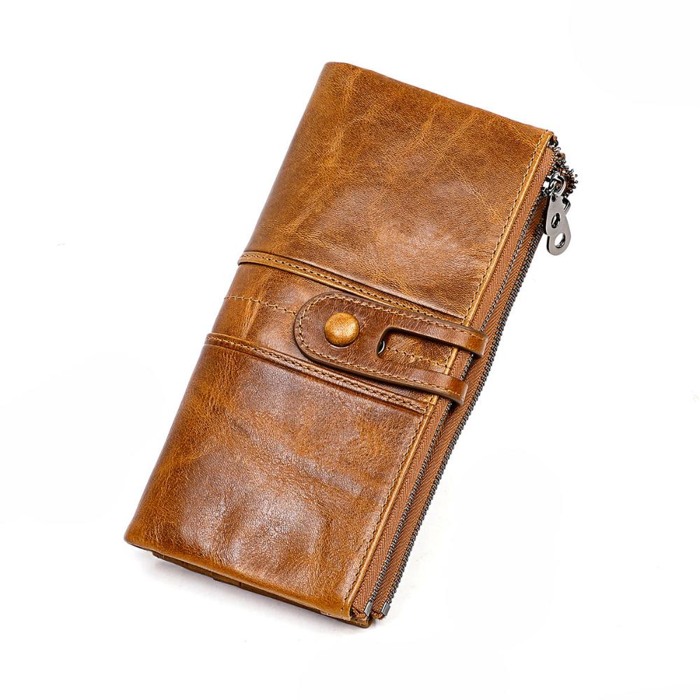 Women's Vintage Long Wallet Clutch Purse with Zipper and Snap Closure – Stylish Everyday Organizer