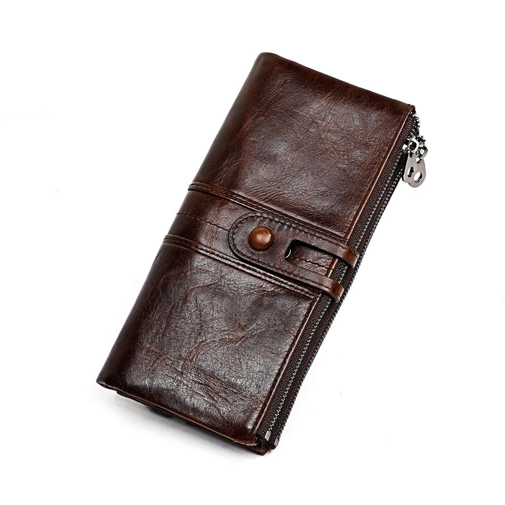 Women's Vintage Long Wallet Clutch Purse with Zipper and Snap Closure – Stylish Everyday Organizer