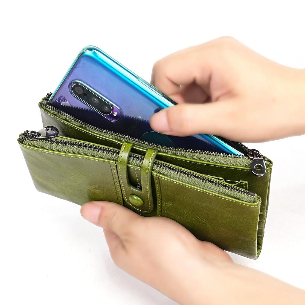 Women's Vintage Long Wallet Clutch Purse with Zipper and Snap Closure – Stylish Everyday Organizer