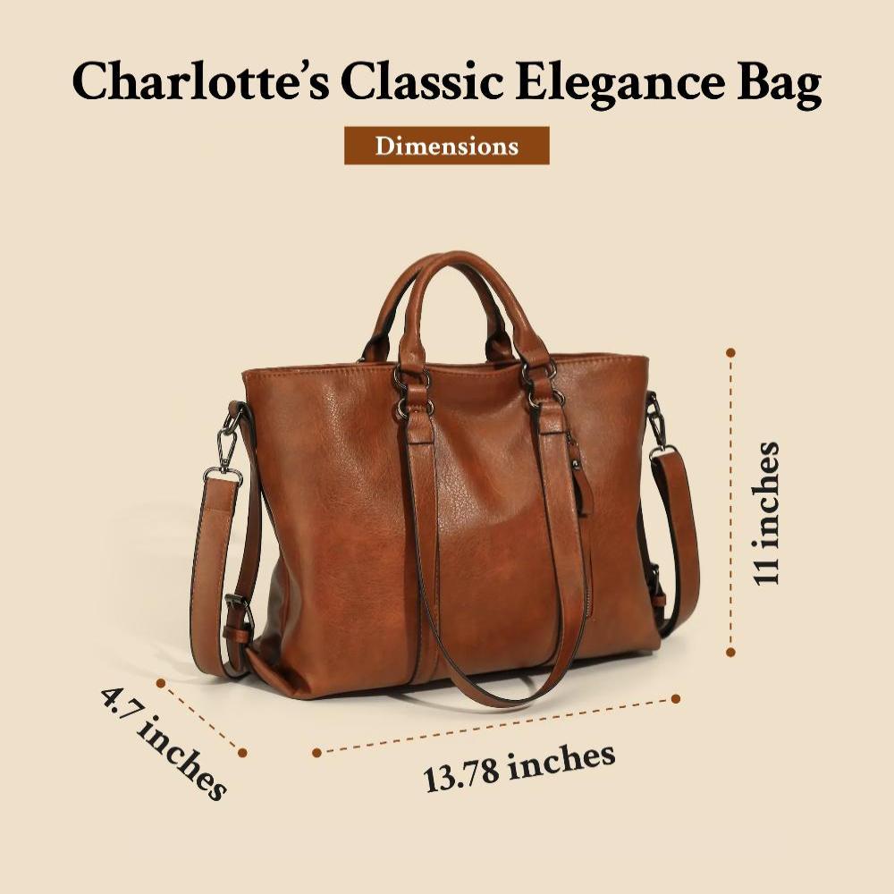 Women's Classic Vintage Style Faux Leather Tote Bag – Elegant Everyday Handbag with Versatile Carry Options