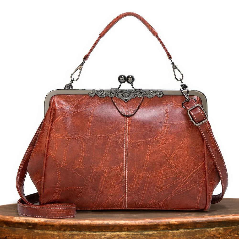 Women's Vintage-Inspired Classic Frame Shoulder Bag – Elegant Everyday Purse
