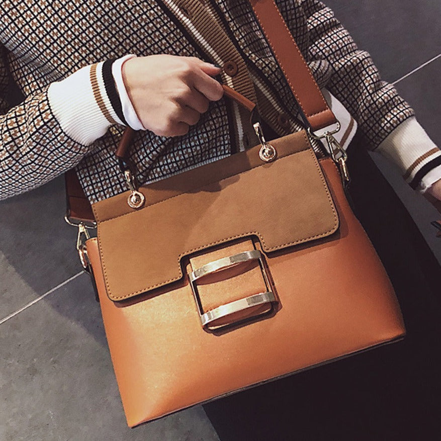 Women's Elegant Buckle Crossbody & Handbag – Sophisticated Everyday Purse
