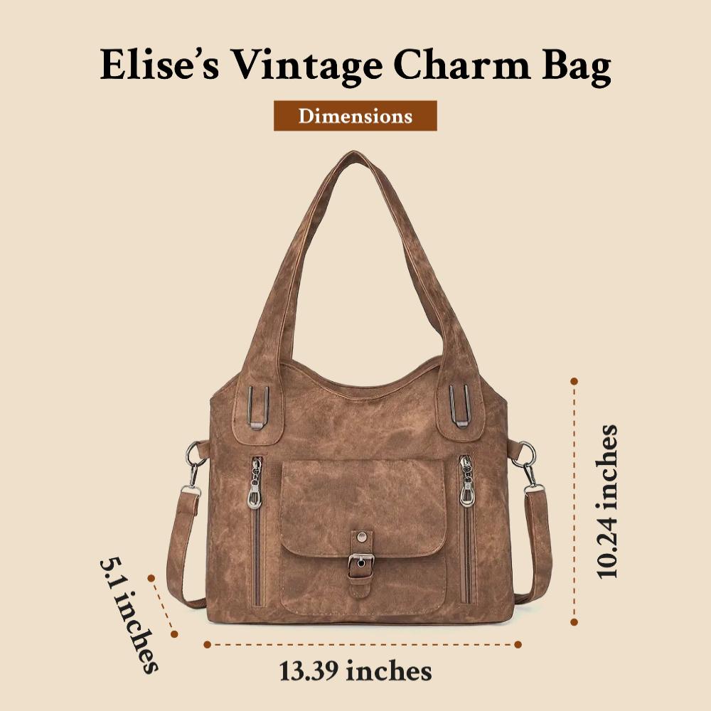 Women's Vintage Style Shoulder Bag with Multiple Pockets and Detachable Strap – Everyday Chic Handbag