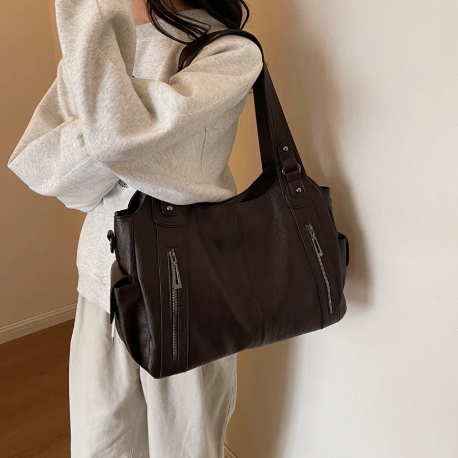 Women's Classic Shoulder Bag Elegant Everyday Tote with Multiple Compartments