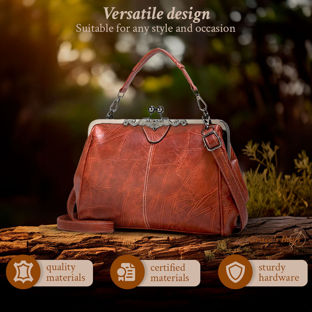 Women's Vintage-Inspired Classic Frame Shoulder Bag – Elegant Everyday Purse