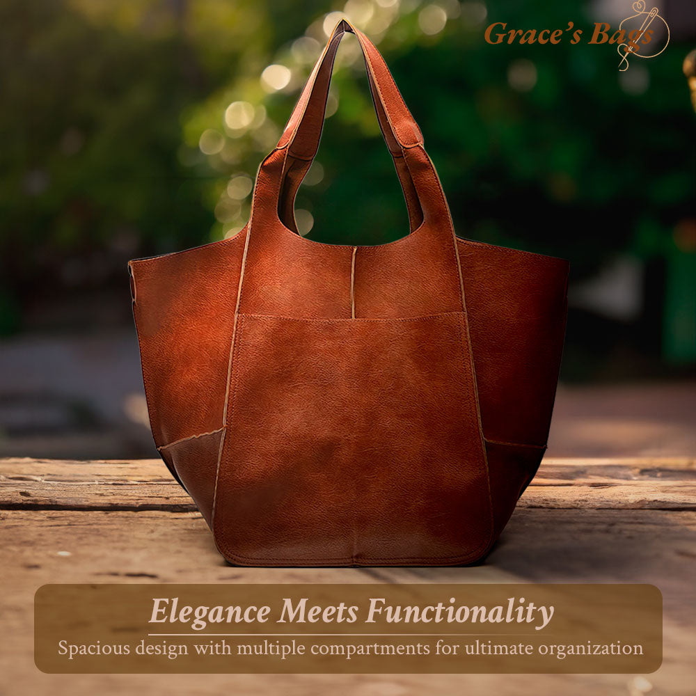 Women's Vintage Classic Tote Bag – Elegant Everyday Shoulder Purse