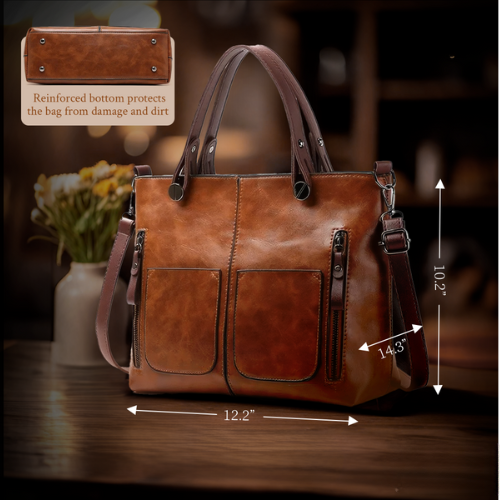 Women's Premium Structured Tote Shoulder Bag for Work and Everyday Sophistication