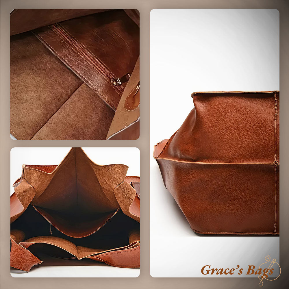 Women's Vintage Classic Tote Bag – Elegant Everyday Shoulder Purse