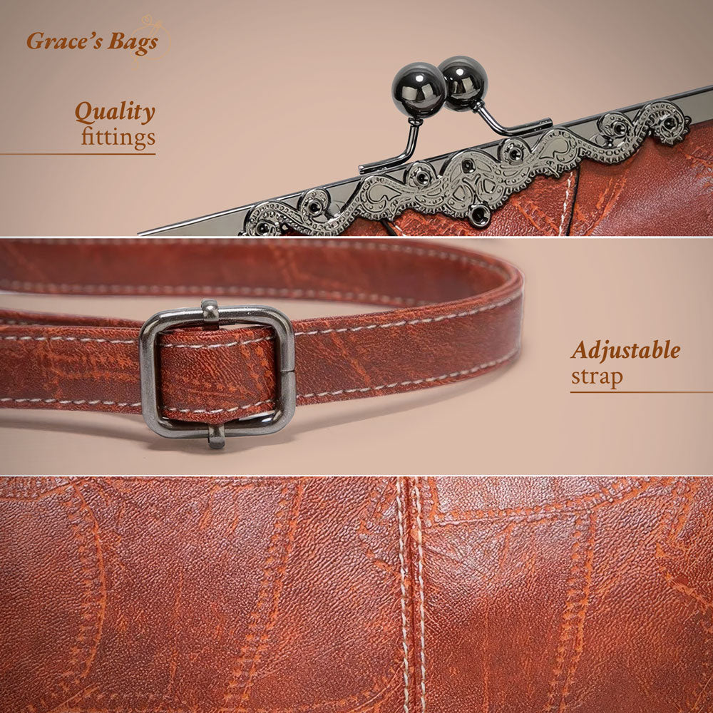Women's Vintage-Inspired Classic Frame Shoulder Bag – Elegant Everyday Purse