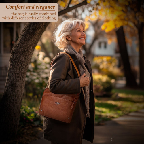 Women's Premium Crossbody Everyday Shoulder Bag – Elegant Stitch Detail & Versatile Style