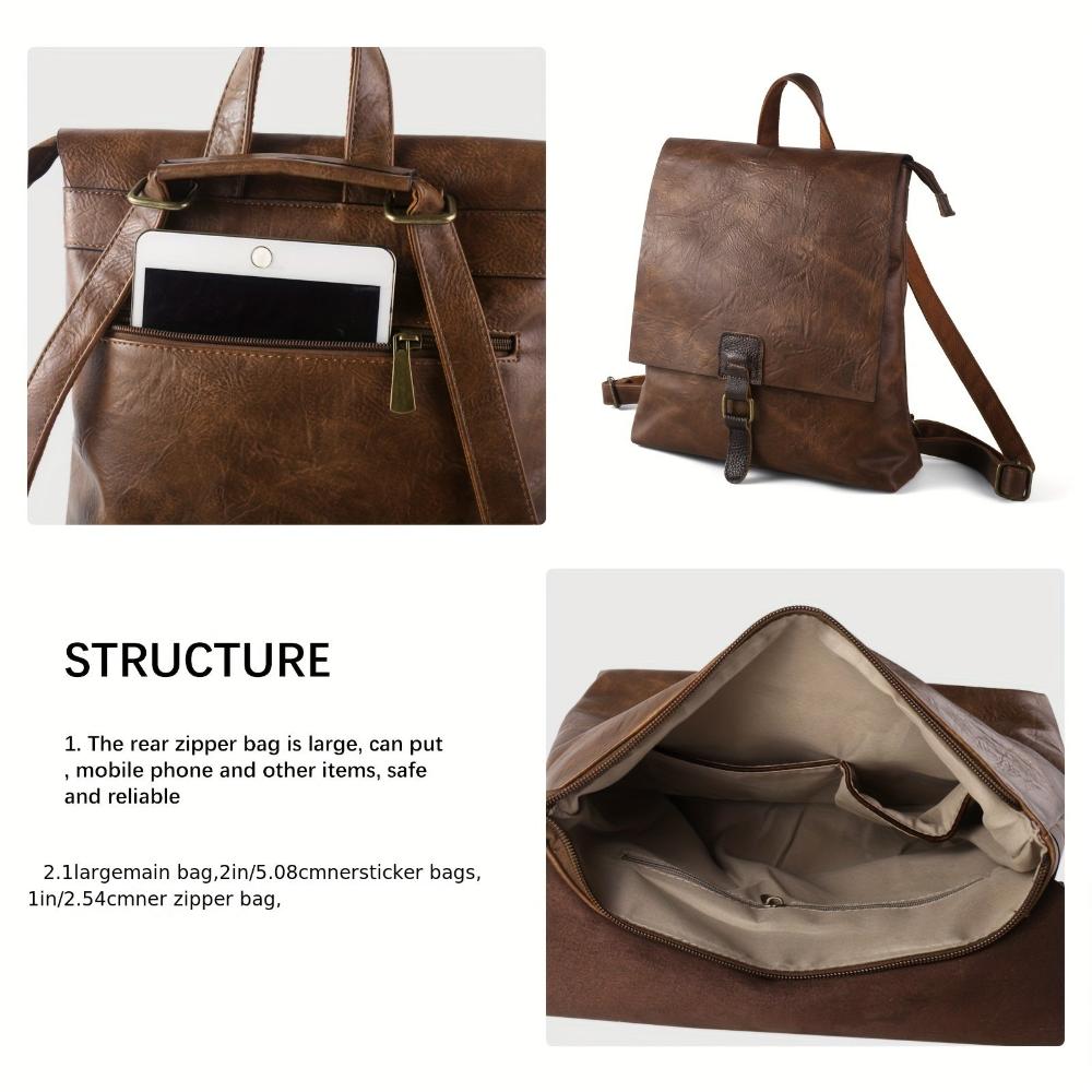 Women's Retro Convertible Backpack for Work, Shopping, and Daily Commute