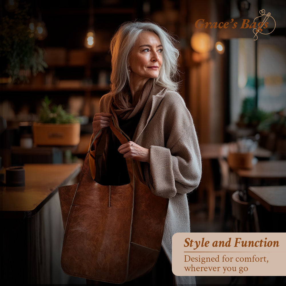 Women's Vintage Classic Tote Bag – Elegant Everyday Shoulder Purse