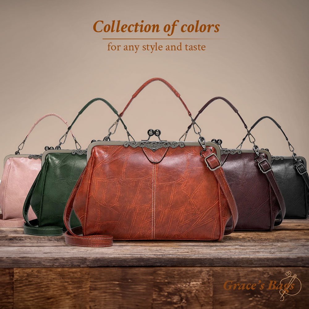 Women's Vintage-Inspired Classic Frame Shoulder Bag – Elegant Everyday Purse