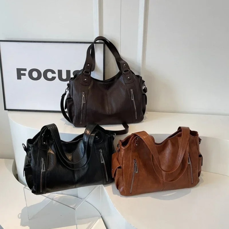 Women's Classic Shoulder Bag Elegant Everyday Tote with Multiple Compartments