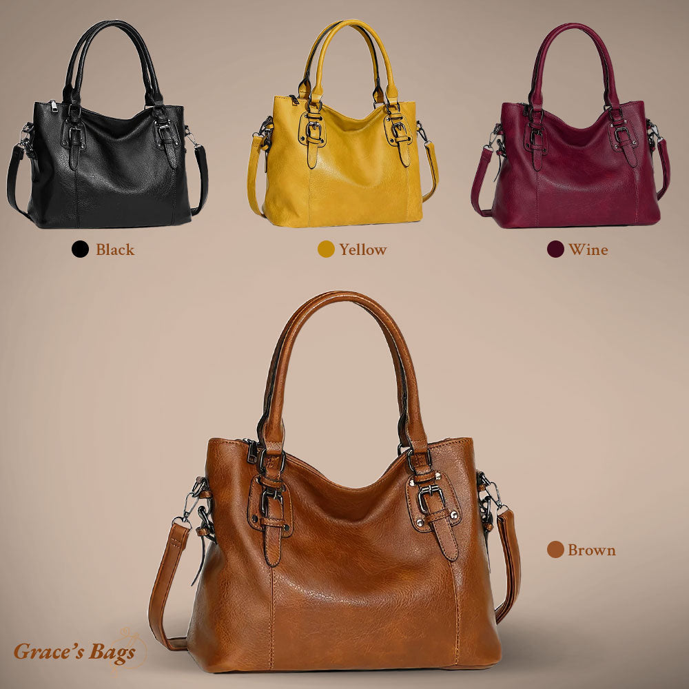 Women's Classic Structured Shoulder Bag – Elegant Everyday Tote for Work and Casual Use