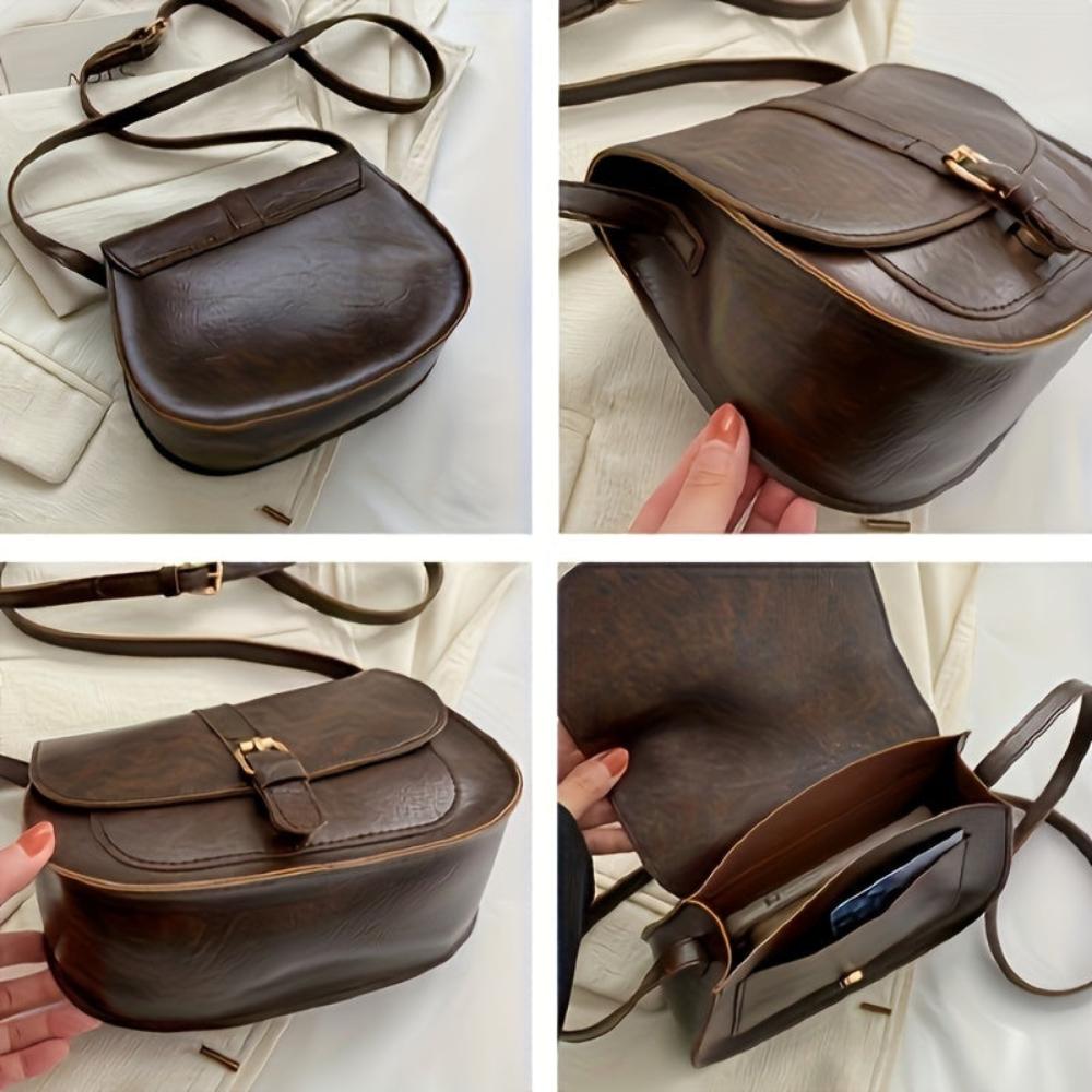 Women's Classic Saddle Crossbody Bag Elegant Everyday Purse