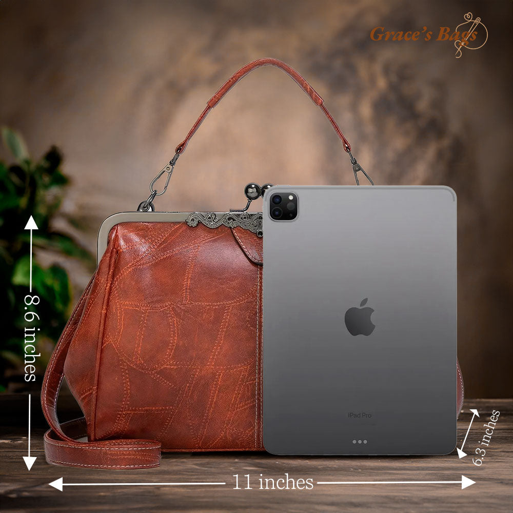 Women's Vintage-Inspired Classic Frame Shoulder Bag – Elegant Everyday Purse