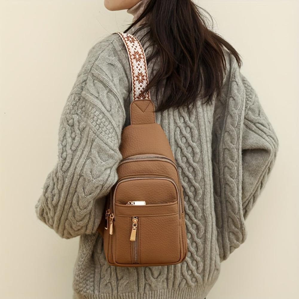 Women's Retro Chest Bag Crossbody Sling for Leisure and Everyday Use