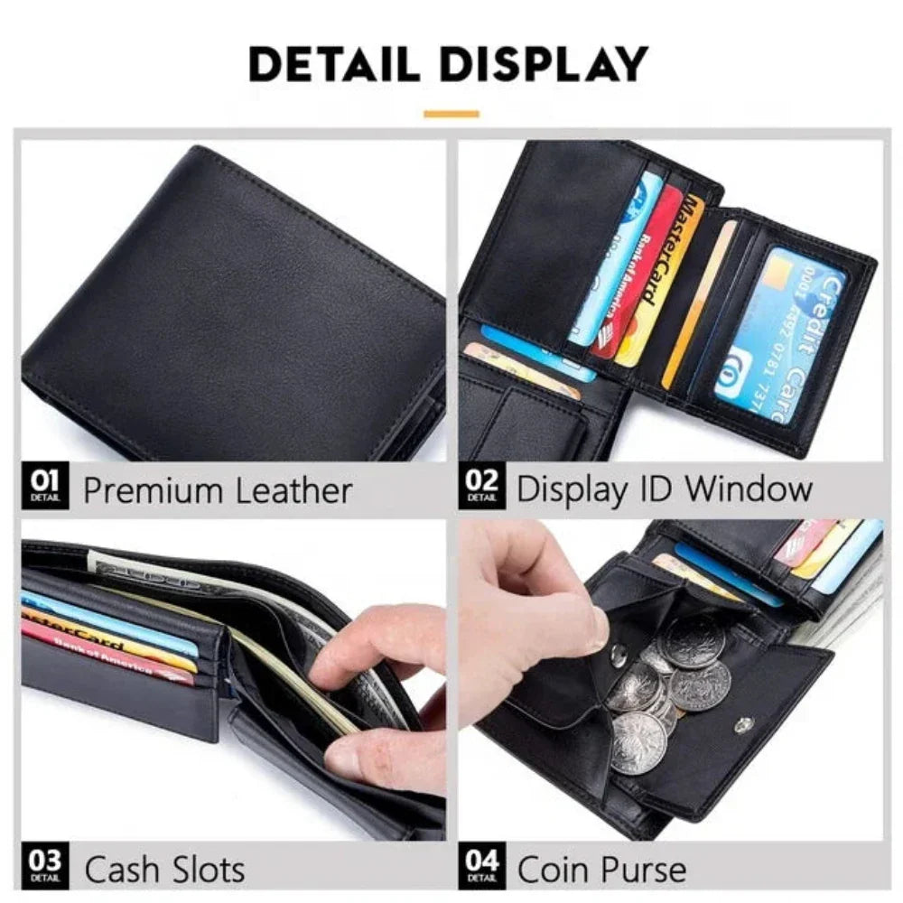 Men's Slim RFID Bifold Wallet - Minimalist Secure Card Holder