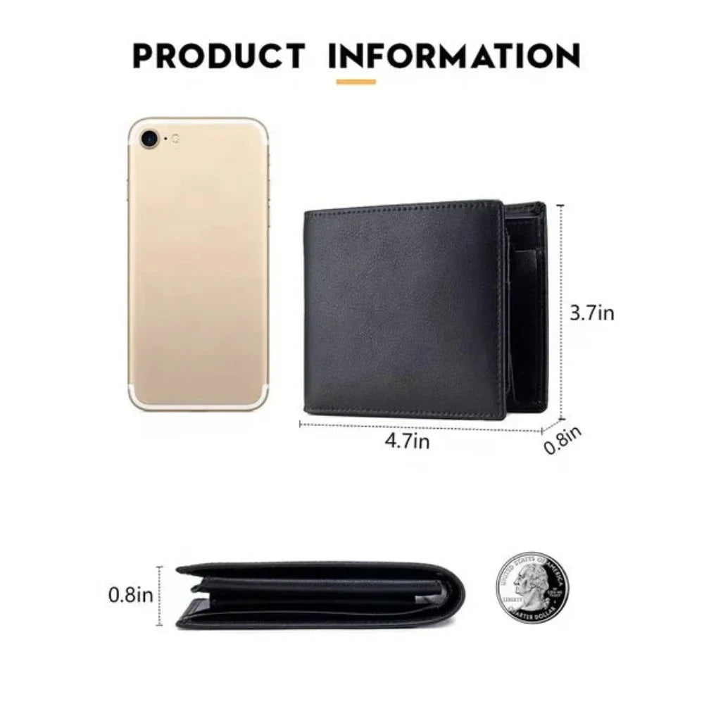Men's Slim RFID Bifold Wallet - Minimalist Secure Card Holder