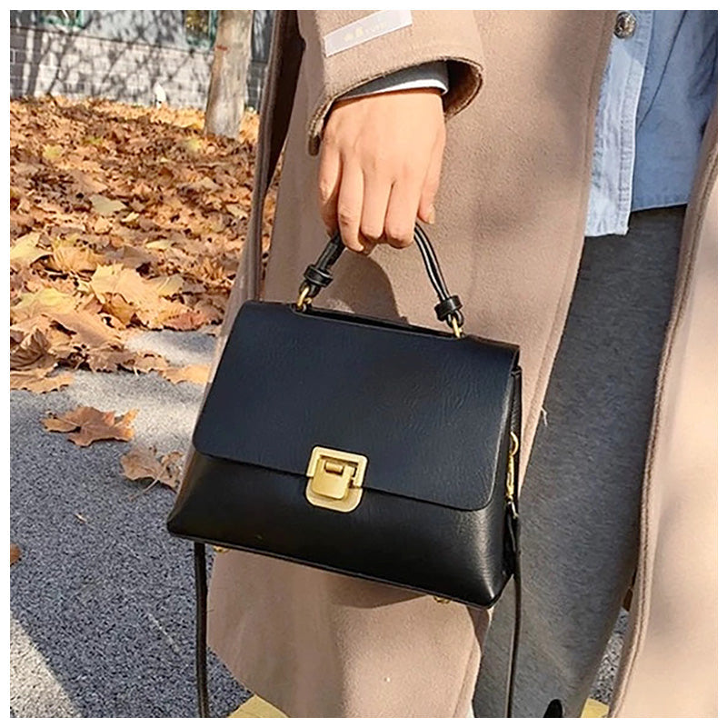 Women's Structured Elegant Top Handle Satchel – Classic Business & Casual Purse