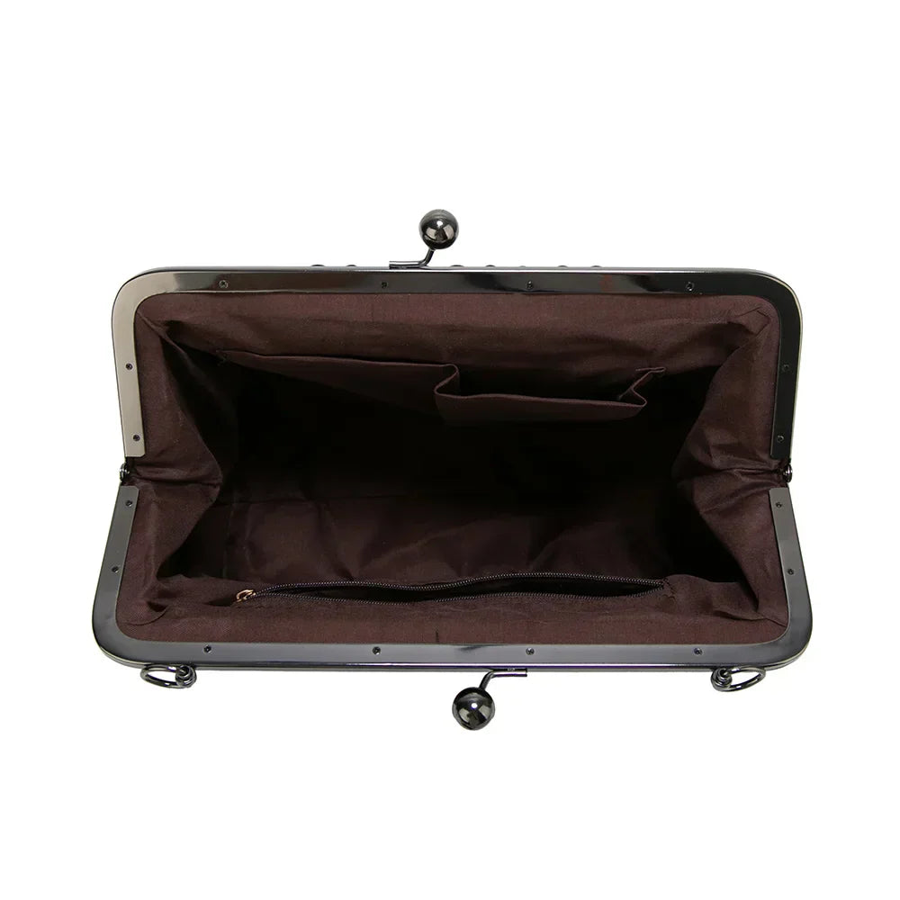 Women's Vintage-Inspired Classic Frame Shoulder Bag – Elegant Everyday Purse
