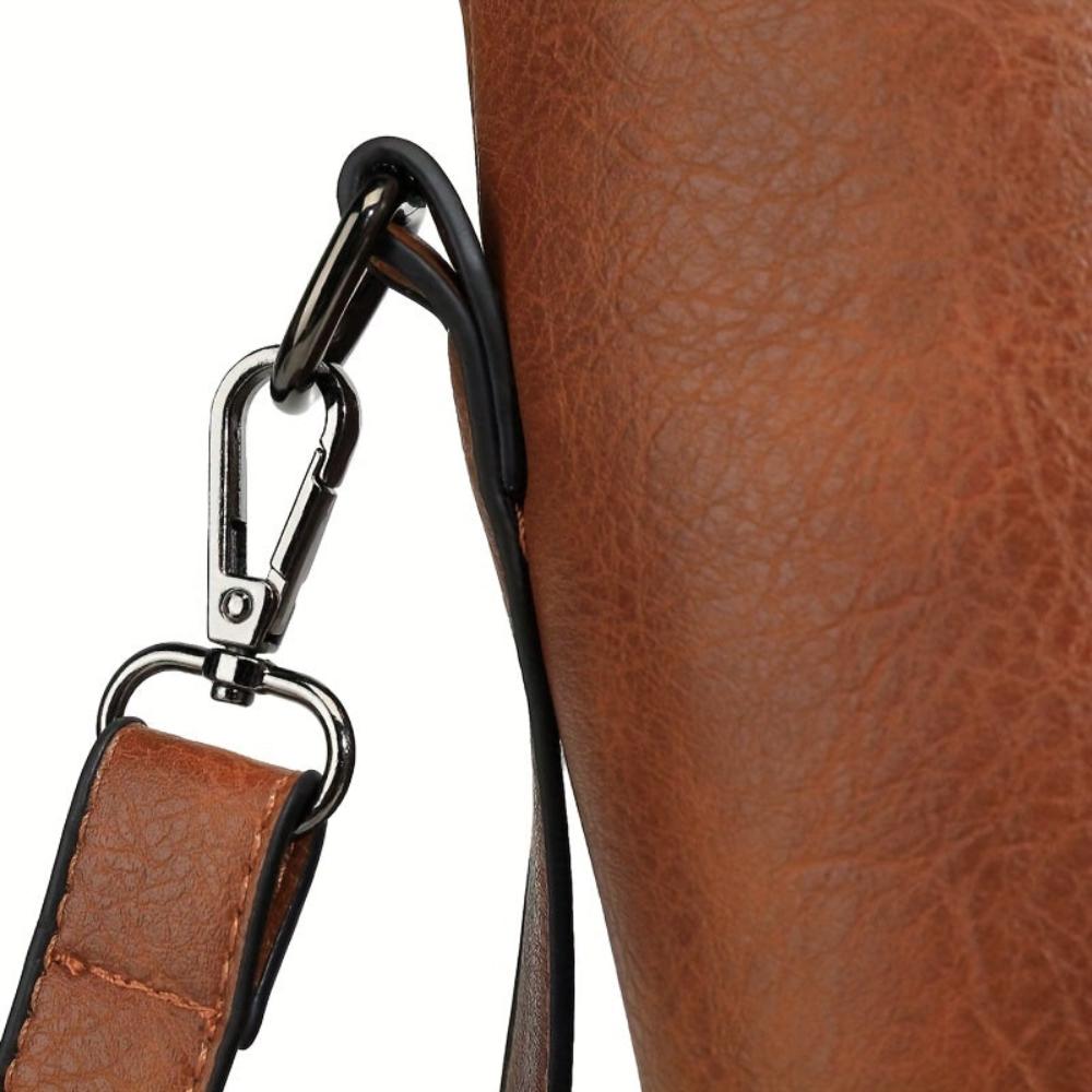 Women's Classic Vintage Style Faux Leather Tote Bag – Elegant Everyday Handbag with Versatile Carry Options