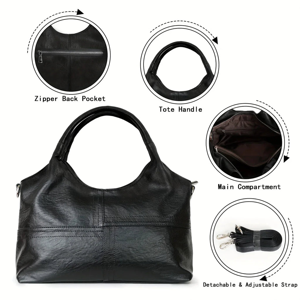 Women's Premium Designer Circular Handle Shoulder Bag for Everyday Elegance