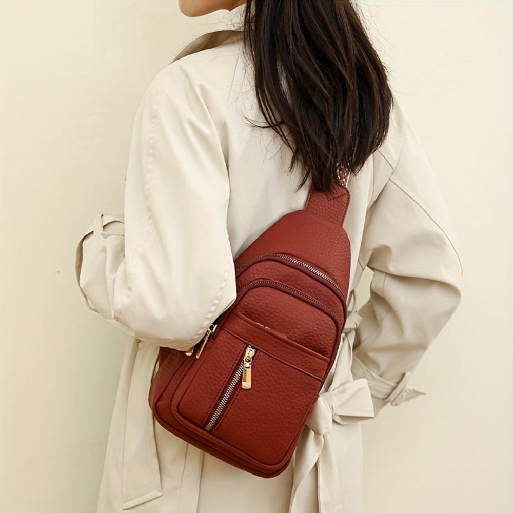 Women's Retro Chest Bag Crossbody Sling for Leisure and Everyday Use