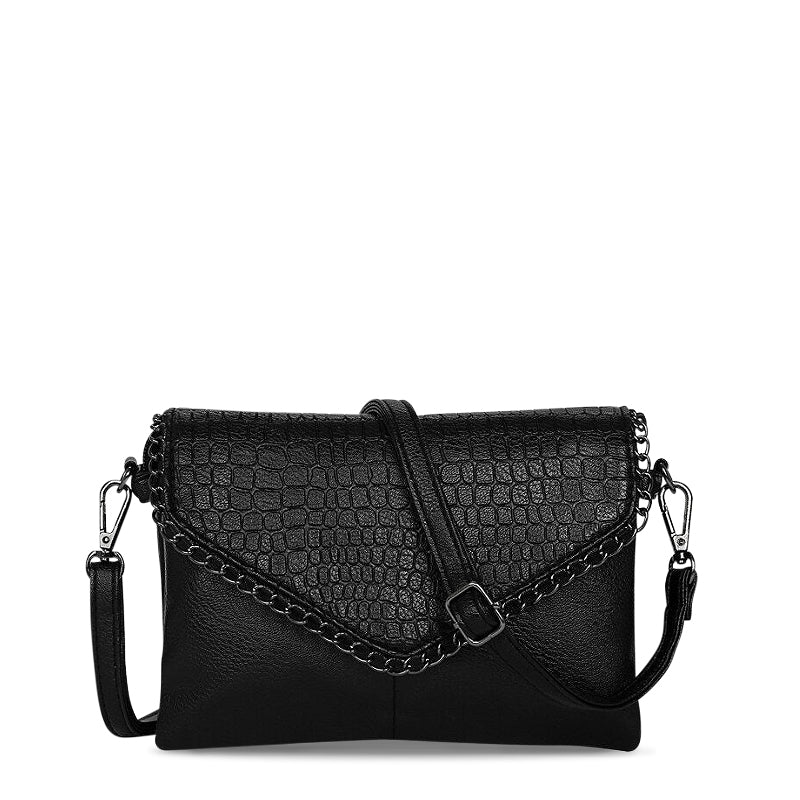 Women's Elegant Crossbody Envelope Bag with Chain Detail – Evening & Everyday Style