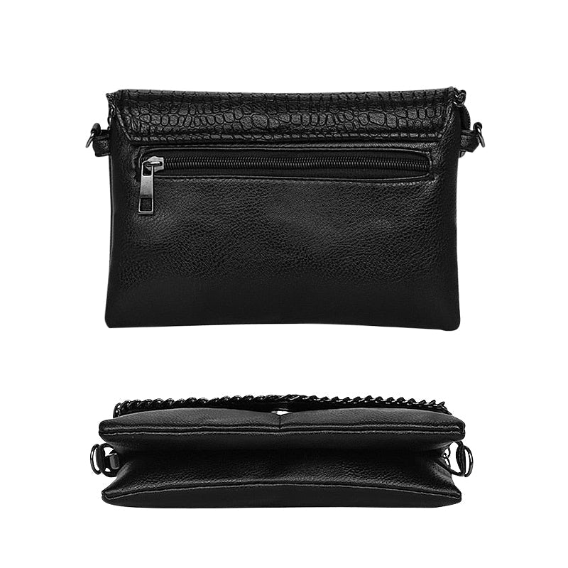 Women's Elegant Crossbody Envelope Bag with Chain Detail – Evening & Everyday Style