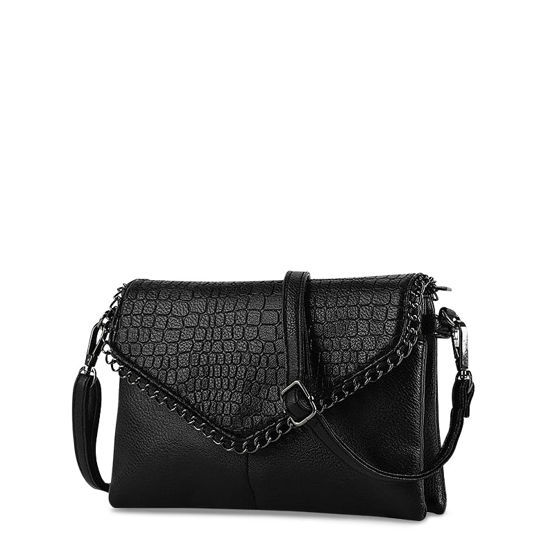 Women's Elegant Crossbody Envelope Bag with Chain Detail – Evening & Everyday Style